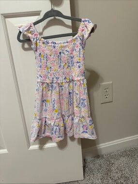 Lilly Pulitzer White Sundress with Pink, Blue & Yellow Print